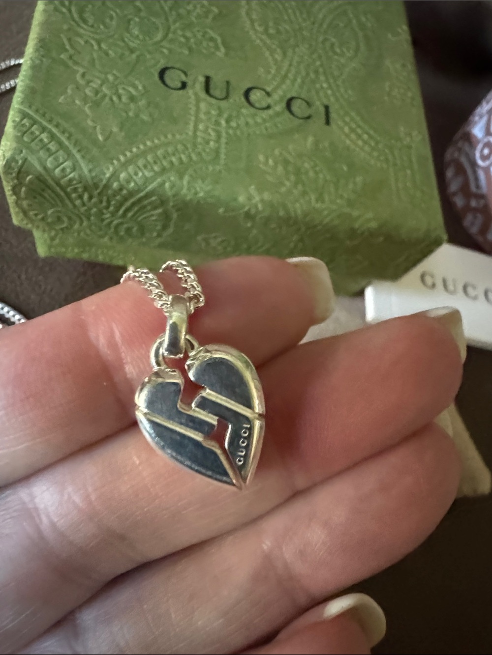 ❤️Gucci Sterling Silver Heart Pendant Necklace PRICE DROP TODAY Box Dustbag Good - Picture 3 of 6